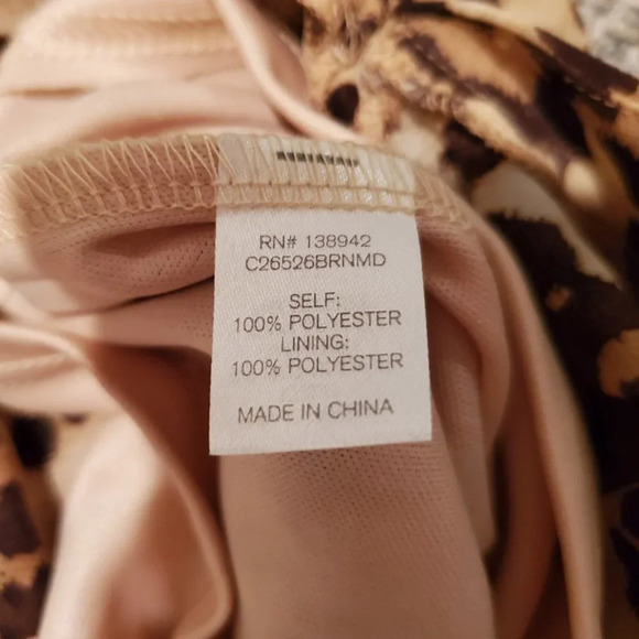 NWT Charming Charlie Leopard Print Long Sleeved Dress M - Picture 3 of 6